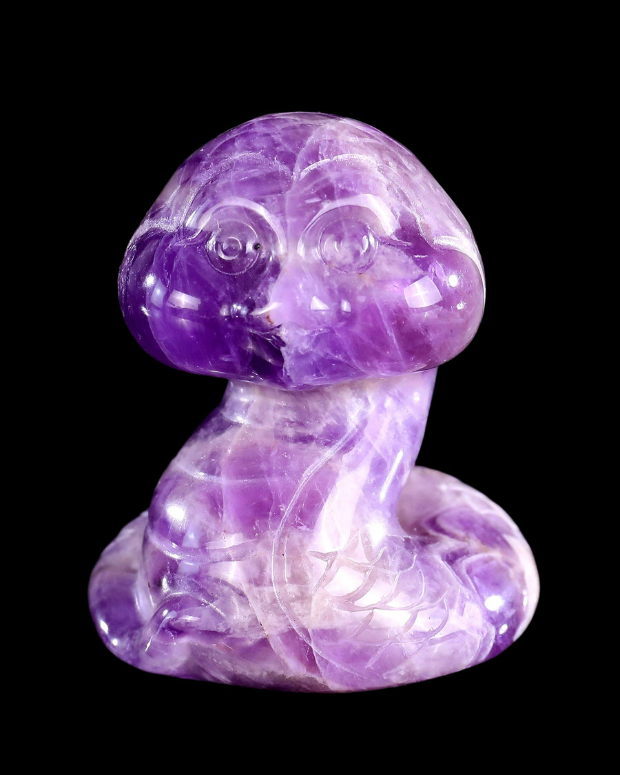 2.4" Amethyst Hand Carved Crystal Baby Snake