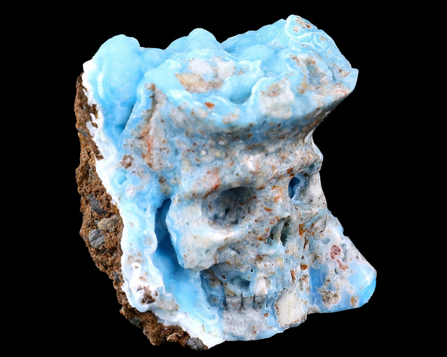 2.4" Blue Aragonite Hand Carved Skull