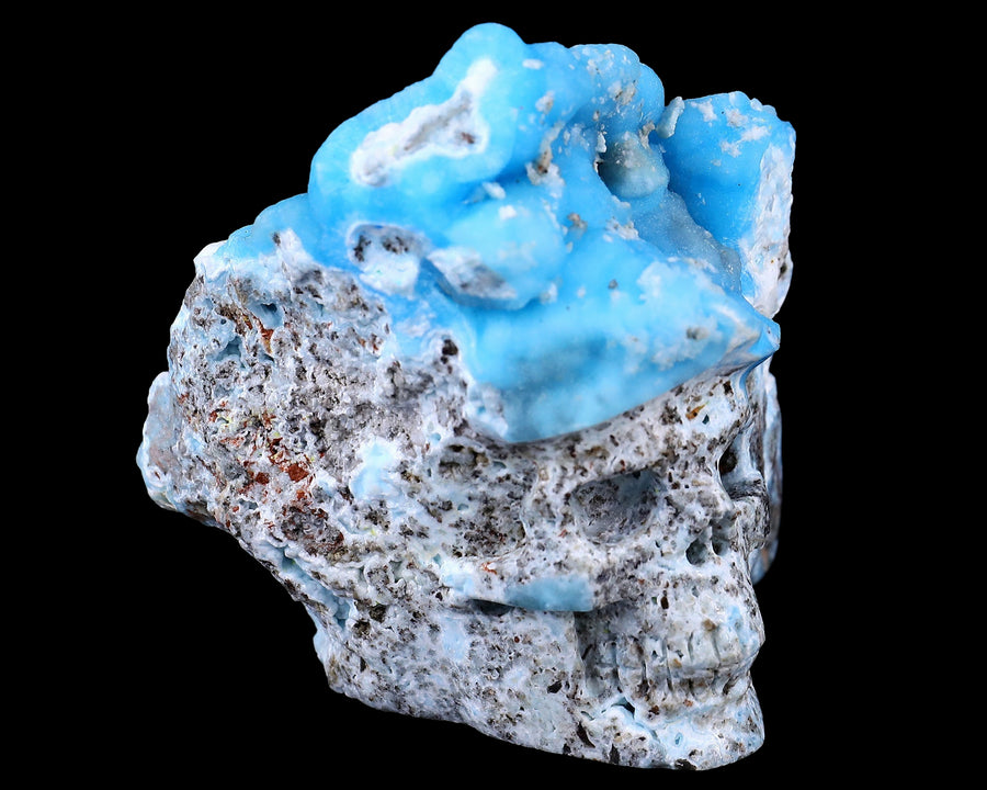 3.2" Blue Aragonite Hand Carved Skull