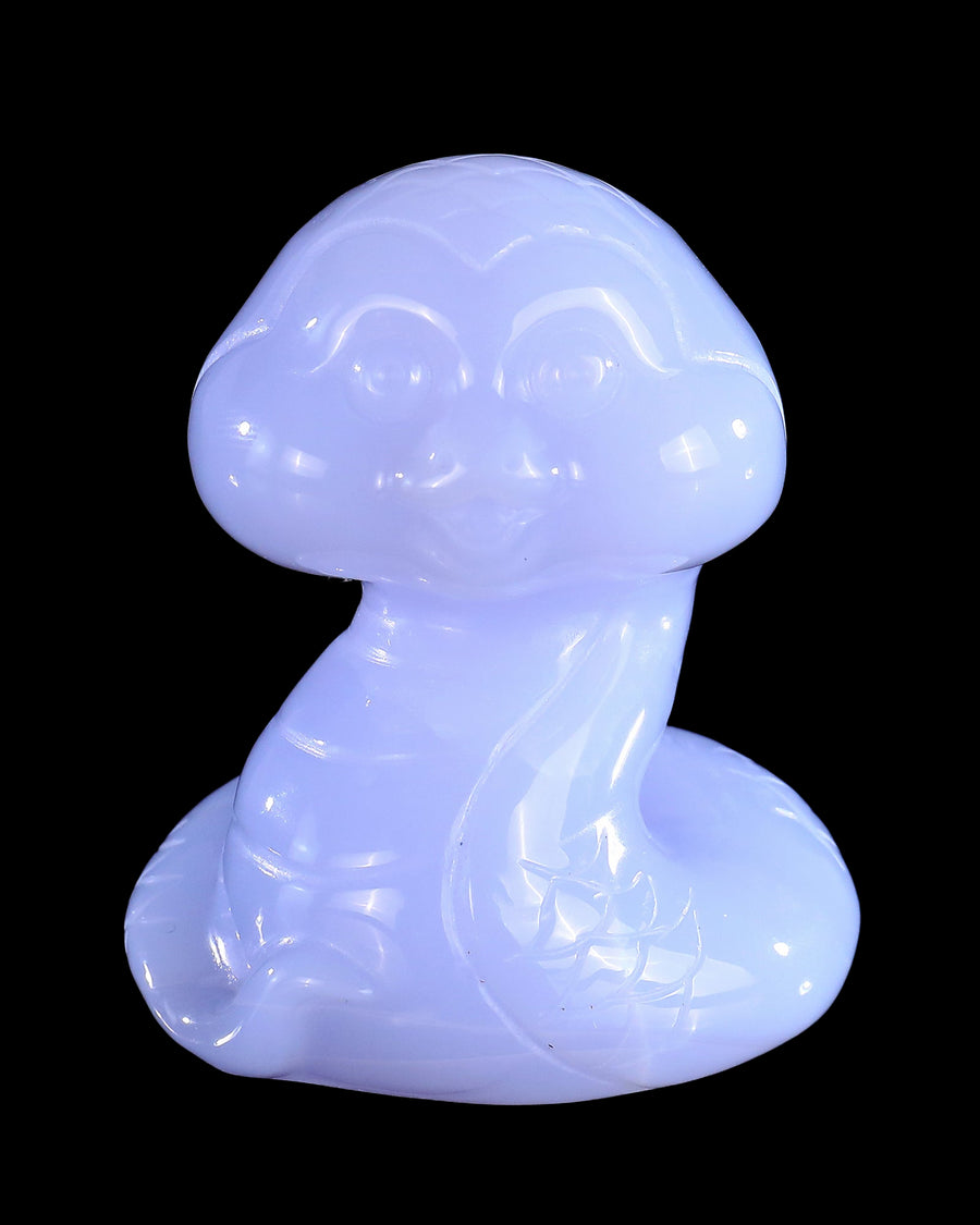 2.4" Blue Chalcedony Hand Carved Crystal Baby Snake