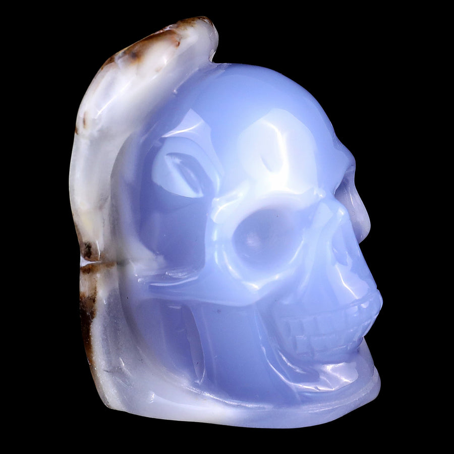 2.4" Blue Chalcedony Hand Carved Skull