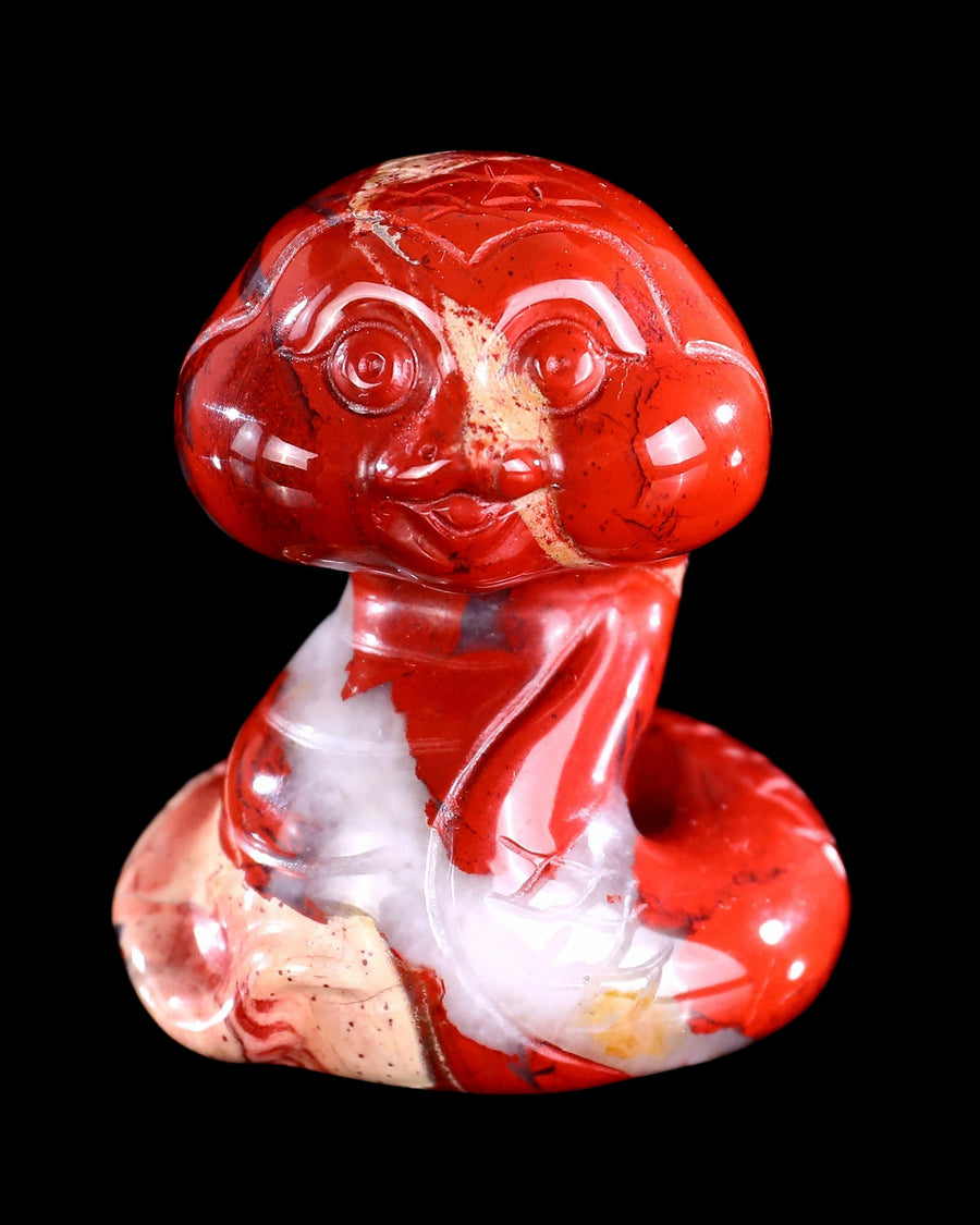 2.4" Red Jasper Hand Carved Crystal Baby Snake