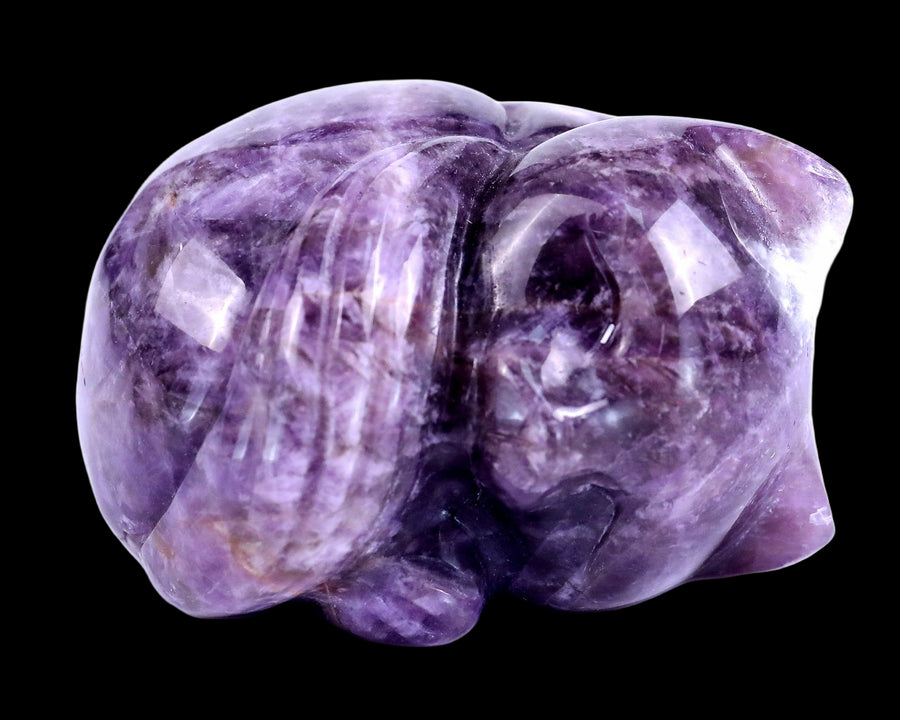 2.5" Dream Amethyst Hand Carved Crystal Sleepy Cat