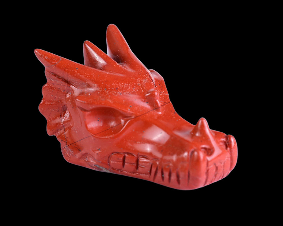 2.5" Red Jasper Hand Carved Crystal Dragon Skull