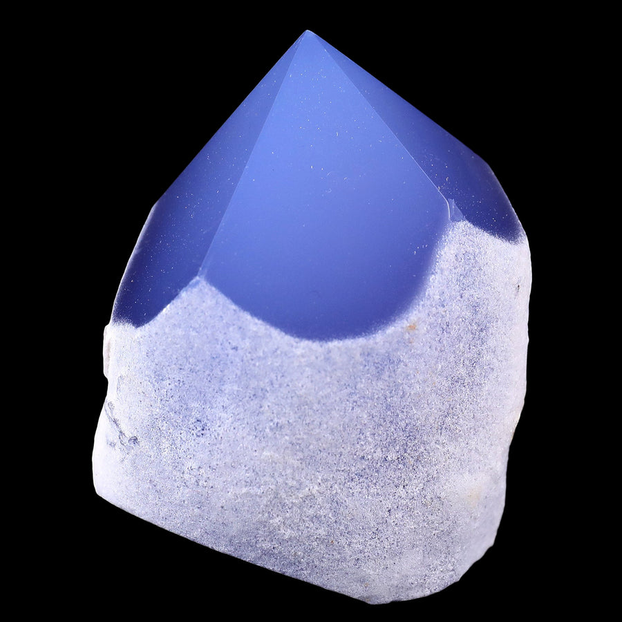 2.2×0.9×2.6" Blue Chalcedony Hand Carved Crystal Polished Point