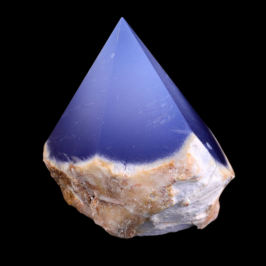 2.5×1.8×2.6" Blue Chalcedony Hand Carved Crystal Polished Point