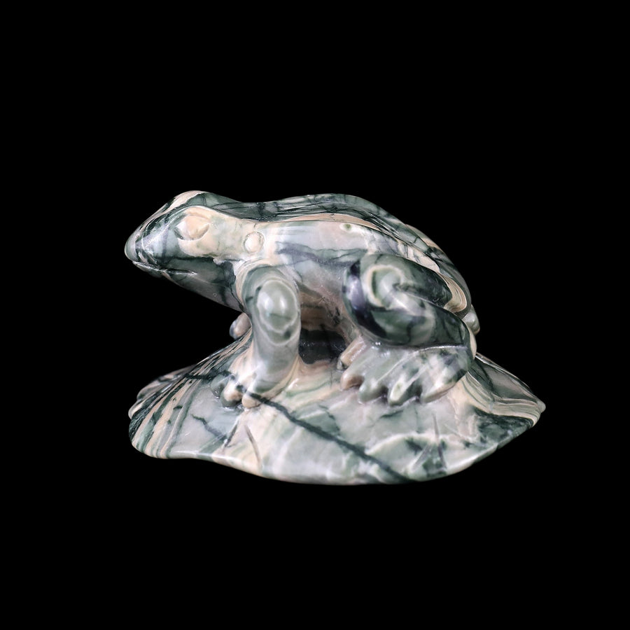 2.6" Nine Dragon Jade Hand Carved Crystal Frog