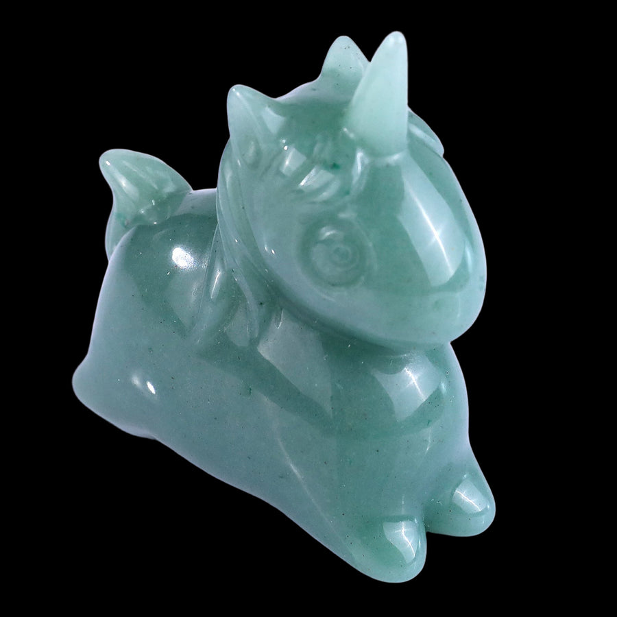 2.7" Green Aventurine Hand Carved Crystal Unicorn