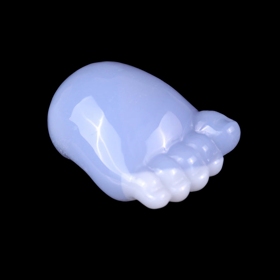 2.8" Blue Chalcedony Hand Carved Crystal Cute Foot Set