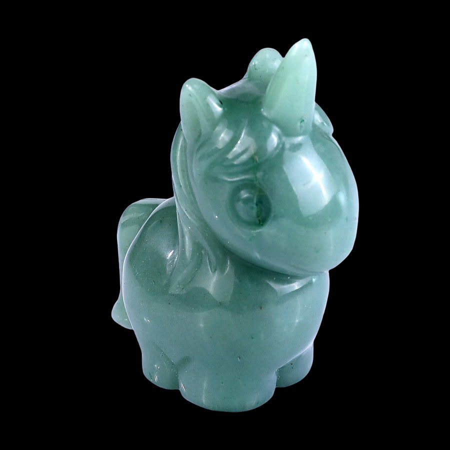 2.8" Green Aventurine Hand Carved Crystal Unicorn