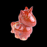 2.8" Chalcedony Hand Carved Crystal Unicorn