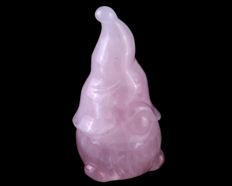 2.8" Natural Rose Quartz Hand Carved Crystal Bearded Ghost, Halloween Gift
