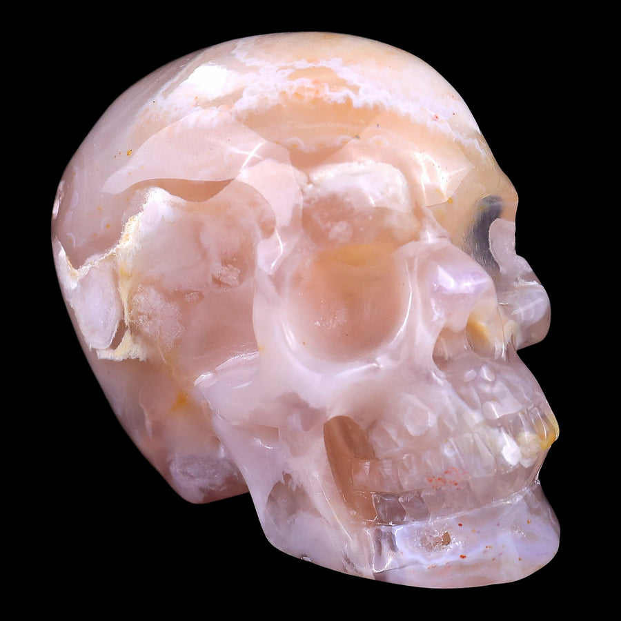 2.8" Sakura Agate Hand Carved Realistic Skull
