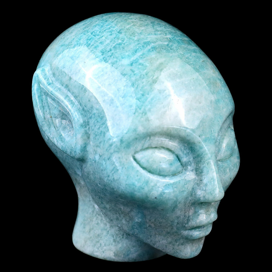 2.9" Amazonite Hand Carved Crystal Elf Alien