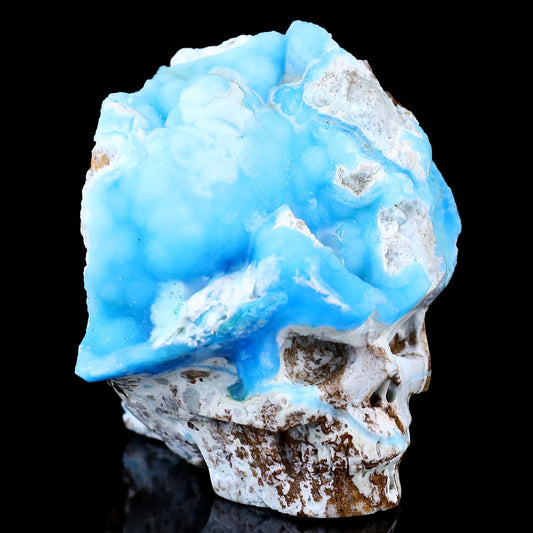 Kindred Vein 2.9" Blue Aragonite Hand Carved Skull Sculpture (SKU: 2100248) - Photo 1