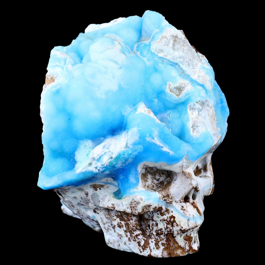 2.9" Blue Aragonite Hand Carved Skull