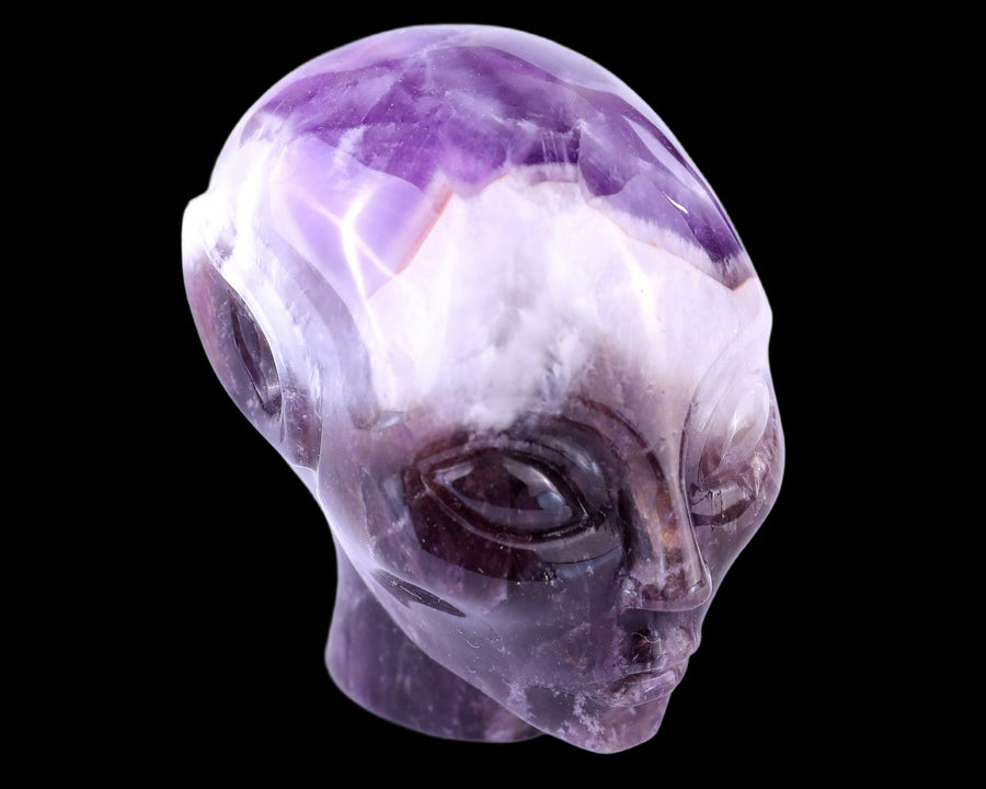 2.9" Dream Amethyst Hand Carved Crystal Elf Alien