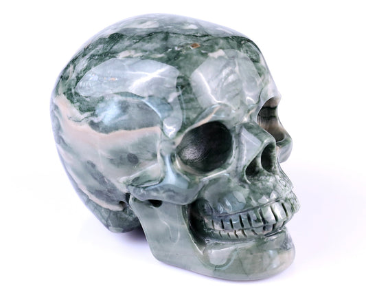 Kindred Vein 2.9" Nine Dragon Jade Hand Carved Realistic Skull Sculpture (SKU: 5100121) - Photo 1