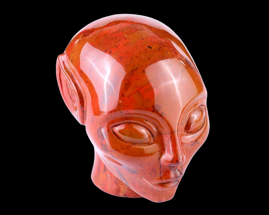 2.9" Red Jasper Hand Carved Crystal Elf Alien