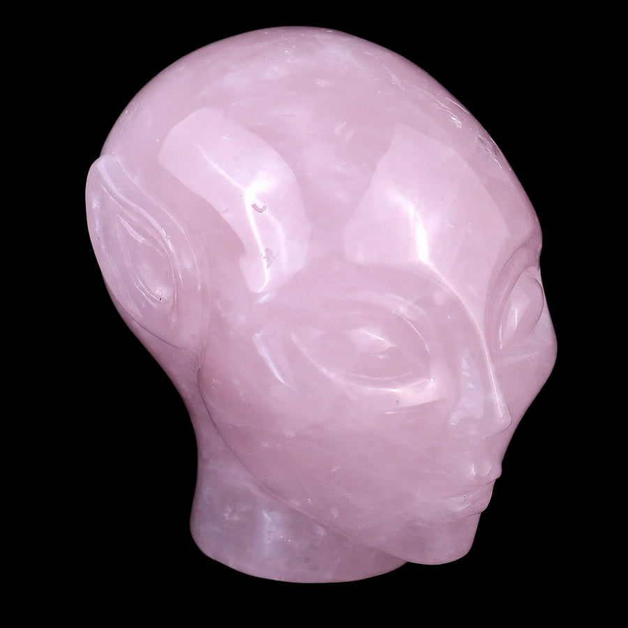 2.9" Rose Quartz Hand Carved Crystal Elf Alien