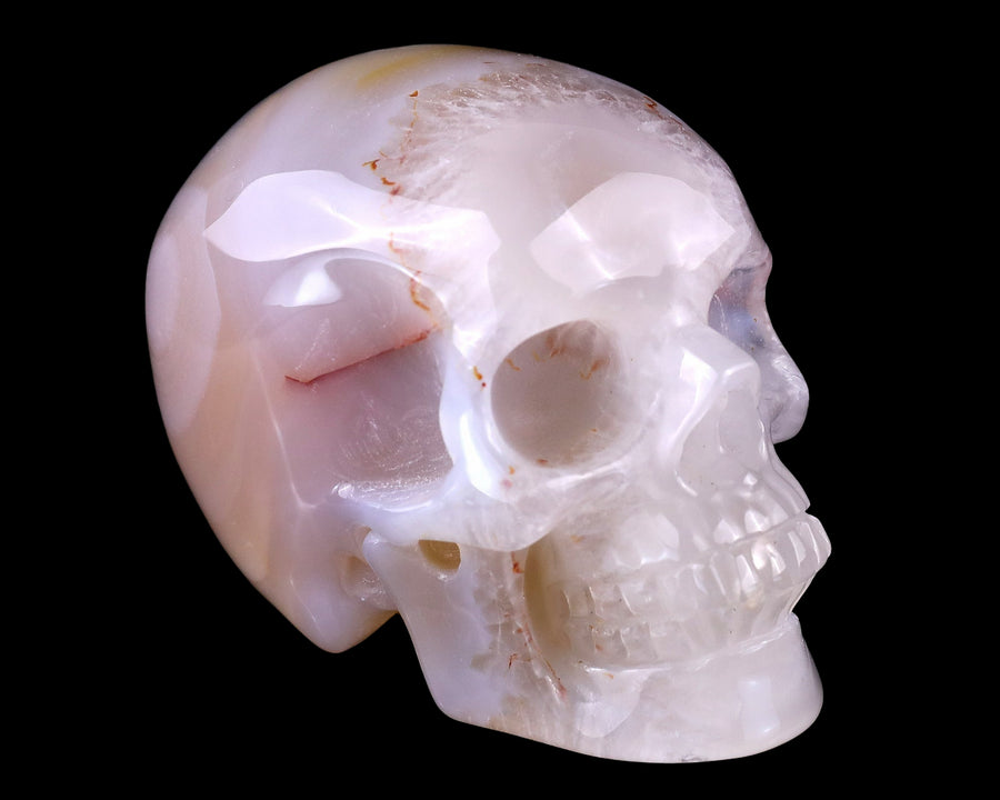 3.0" Agate Hand Carved Crystal Realistic Skull | No.098