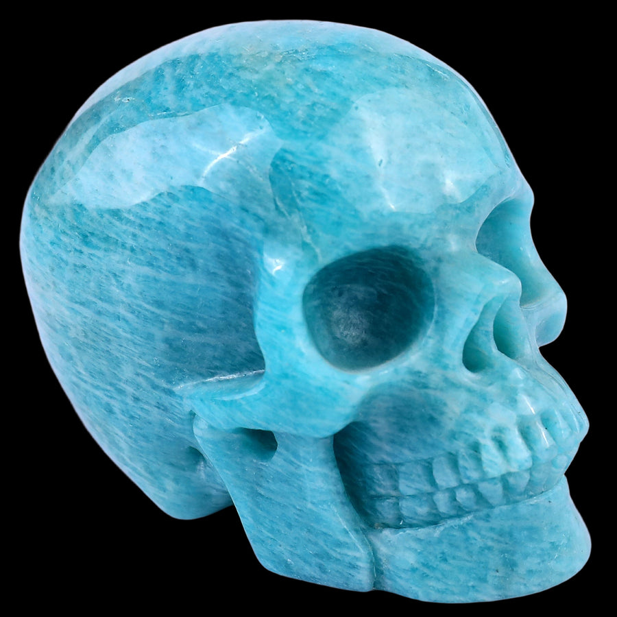 3.0" Amazonite Hand Carved Crystal Realistic Skull | No.026