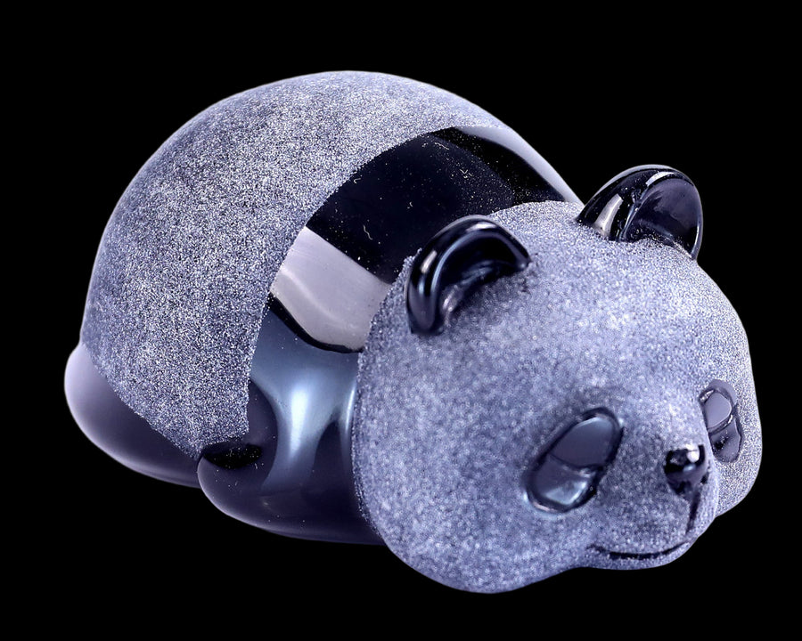 3.0" Black Obsidian Hand Carved Crystal Panda