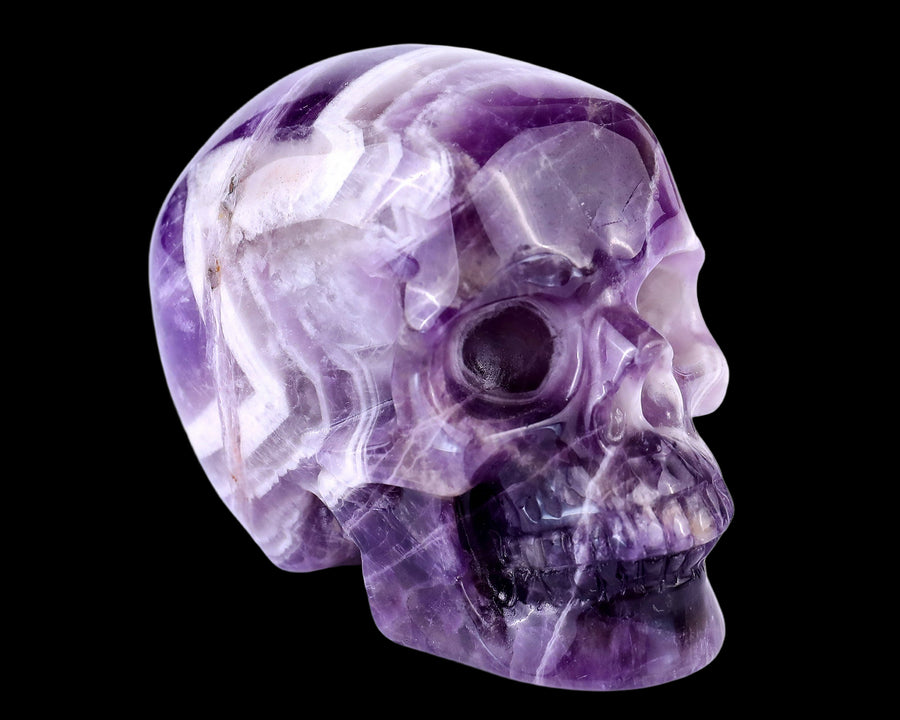 3.0" Dream Amethyst Hand Carved Realistic Skull | No.061