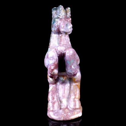 Kindred Vein 3.0" Indian Agate Hand Carved Crystal Horse Sculpture (SKU: 1100220) - Photo 2