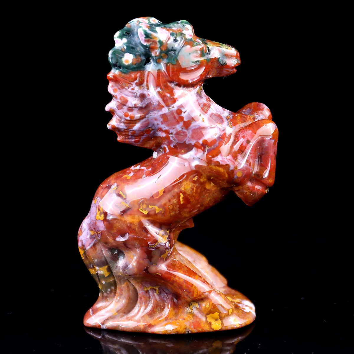 Kindred Vein 3.0" Indian Agate Hand Carved Crystal Horse Sculpture (SKU: 1100219) - Photo 10