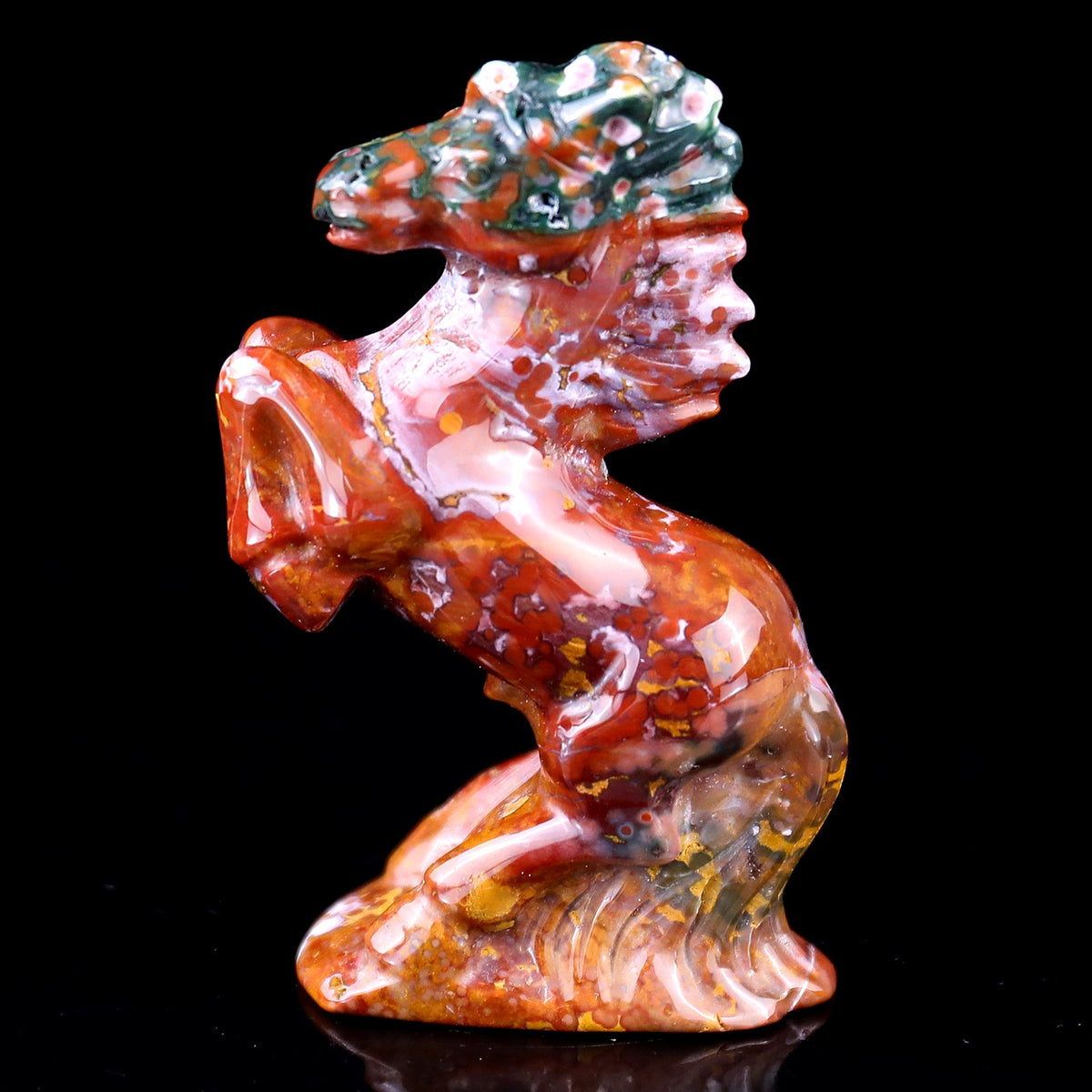 Kindred Vein 3.0" Indian Agate Hand Carved Crystal Horse Sculpture (SKU: 1100219) - Photo 11
