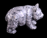 3.0" Grey Picture Jasper Hand Carved Crystal Panda