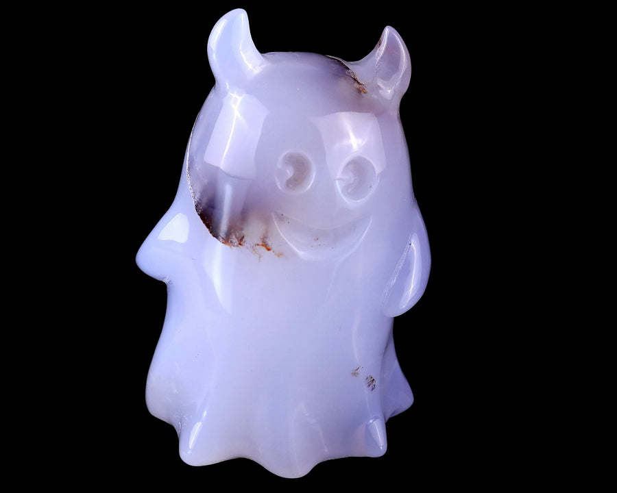 3.0" Blue Chalcedony Hand Carved Crystal Ghost