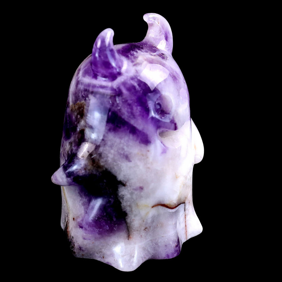 3.0" Natural Dream Amethyst Hand Carved Crystal Ghost, Halloween Gift