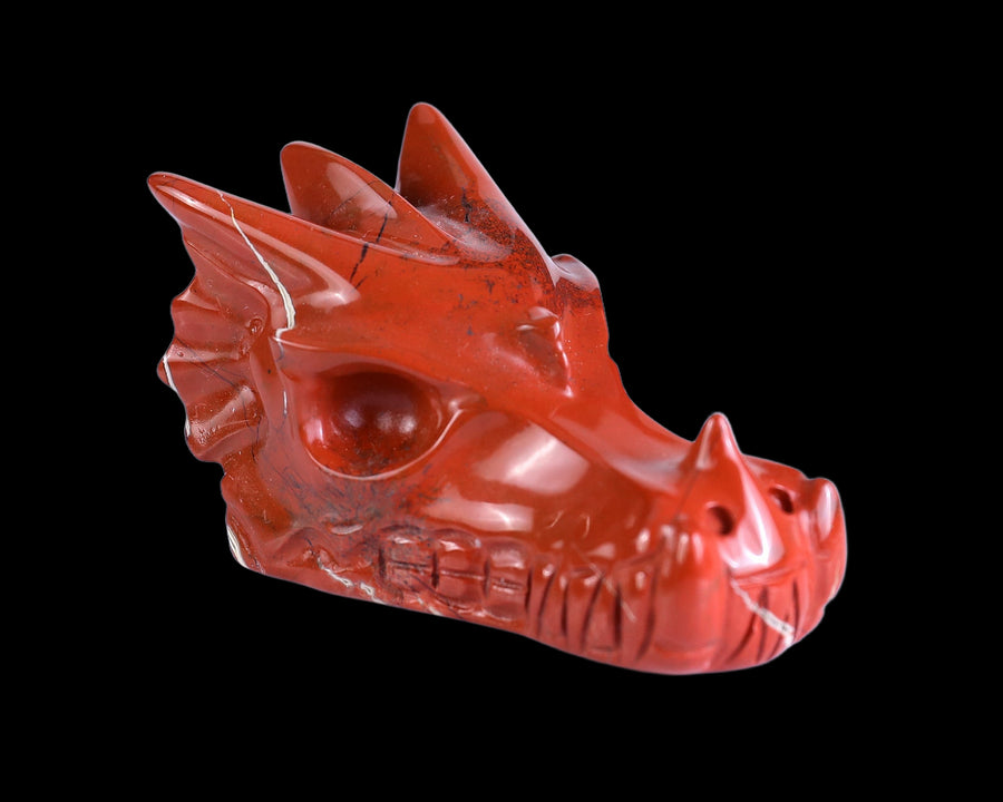 3.0" Red Jasper Hand Carved Crystal Dragon Skull