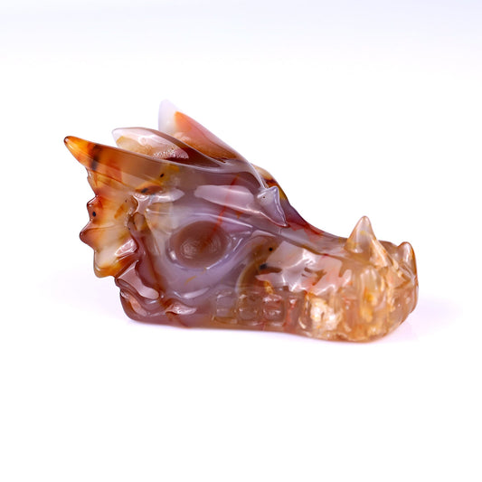 Kindred Vein 3.0" Agate Hand Carved Crystal Dragon Skull Sculpture (SKU: 2100141) - Photo 1