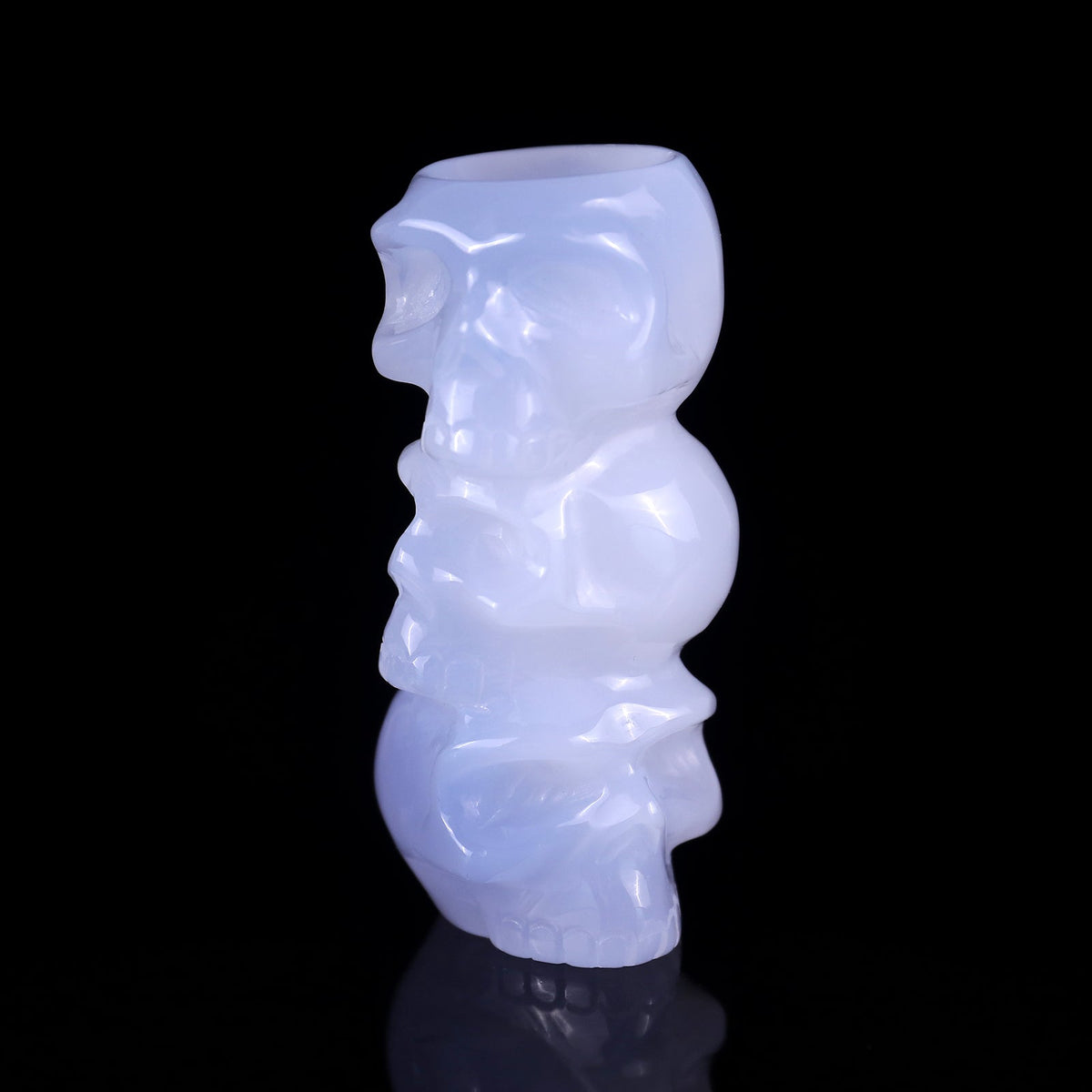 Kindred Vein 3.1" Blue Chalcedony Hand Carved Crystal Skulls Sculpture (SKU: 2100045) - Photo 1