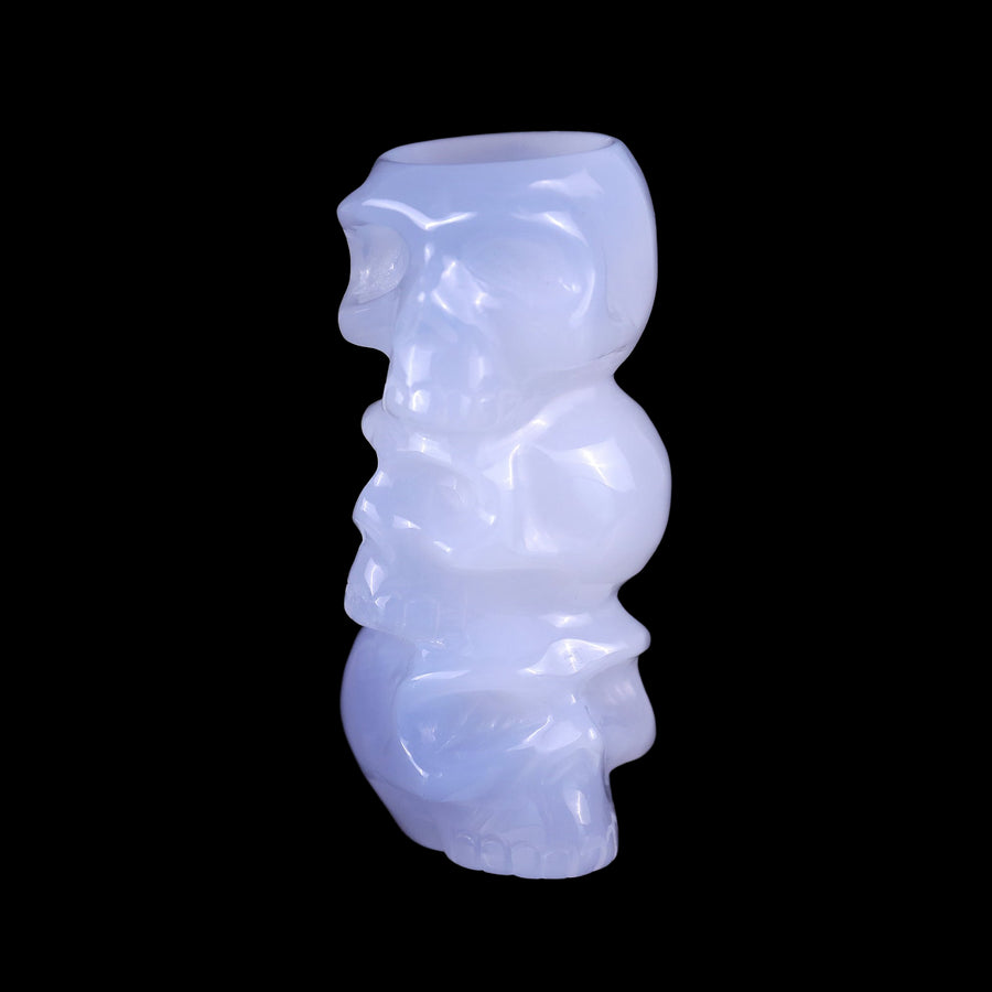 3.1" Blue Chalcedony Hand Carved Crystal Skulls