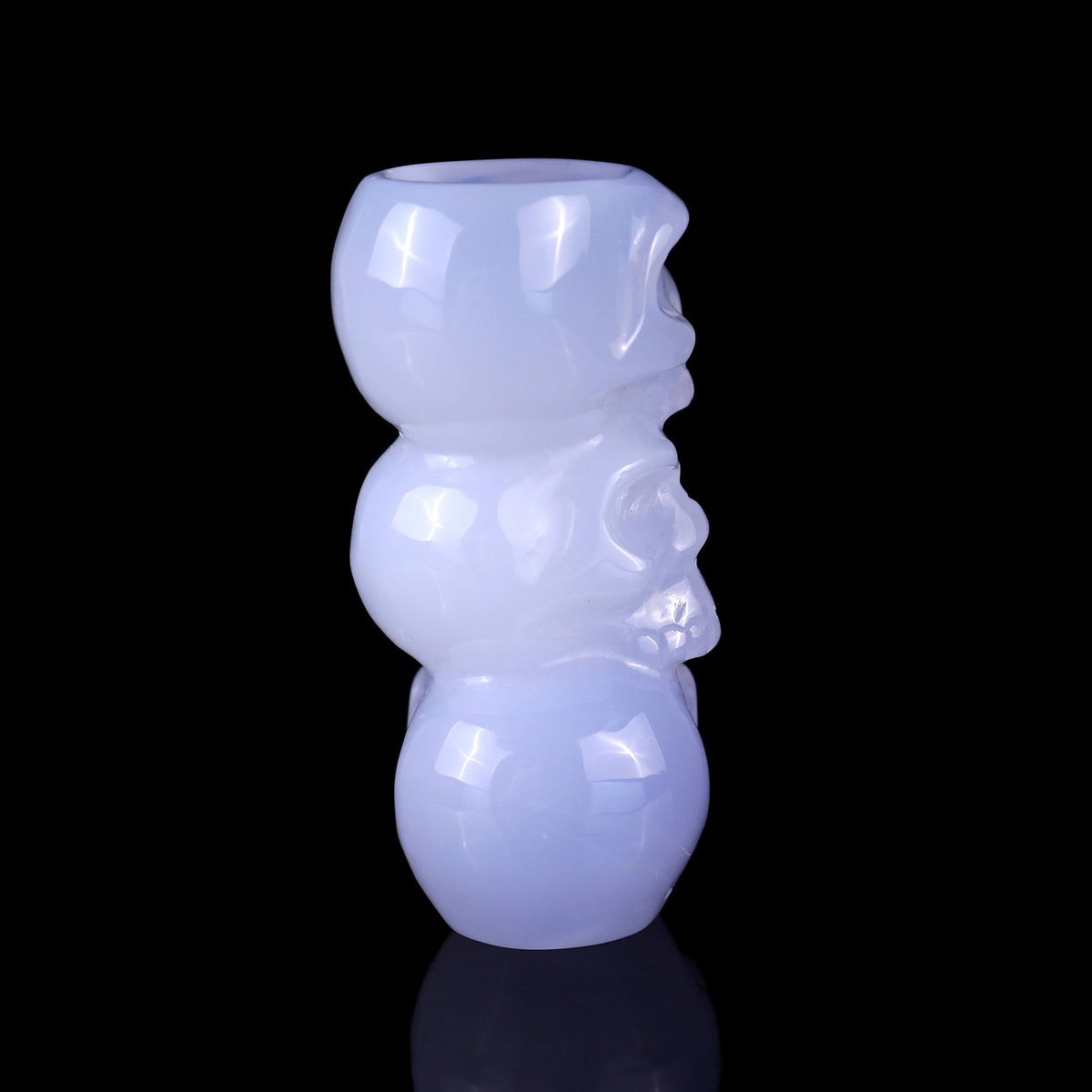 Kindred Vein 3.1" Blue Chalcedony Hand Carved Crystal Skulls Sculpture (SKU: 2100045) - Photo 5