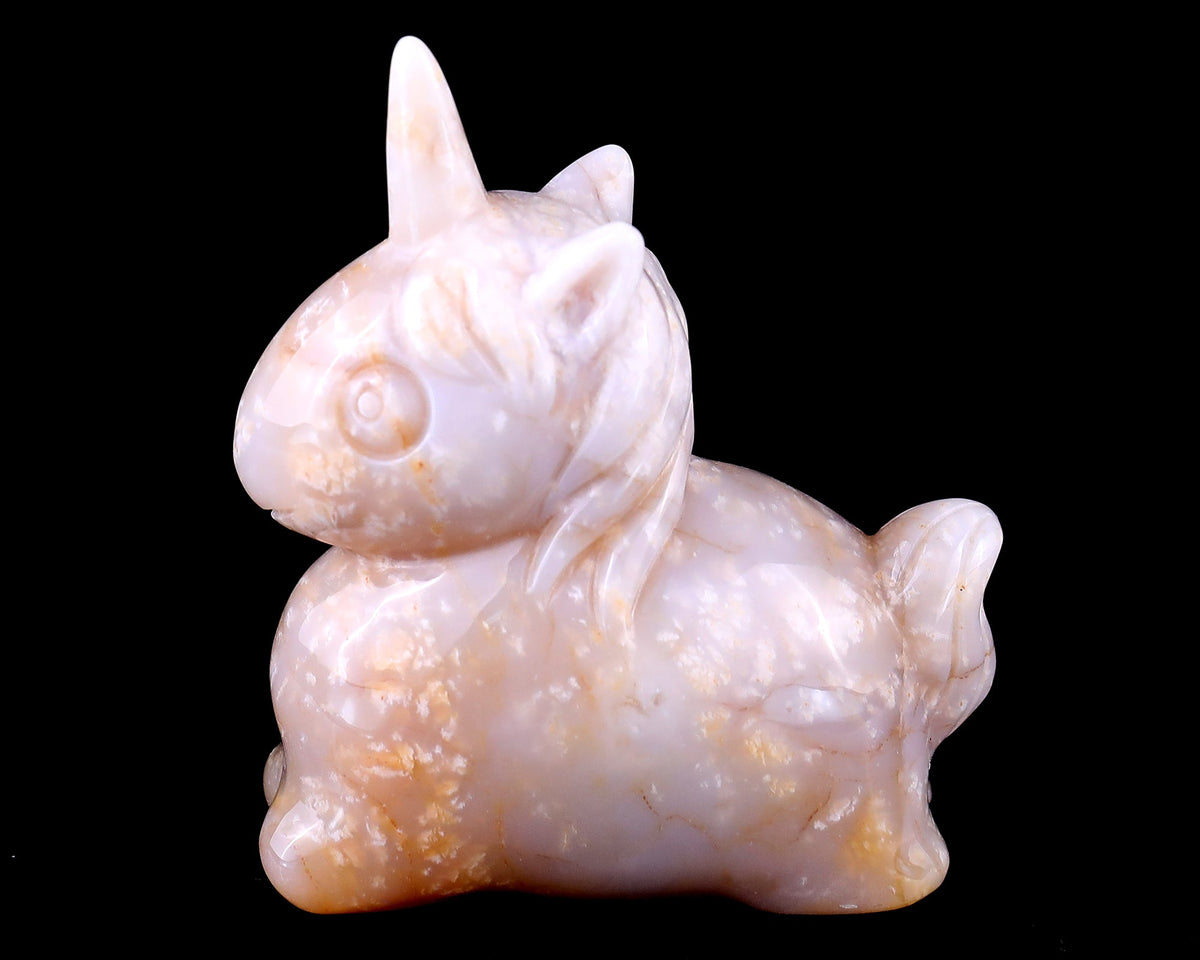Kindred Vein 3.1" Chalcedony Hand Carved Crystal Unicorn Sculpture (SKU: 3100058) - Photo 8