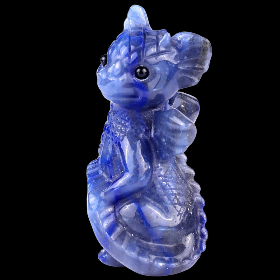 3.3" Blue Aventurine Hand Carved Cute Baby Dragon
