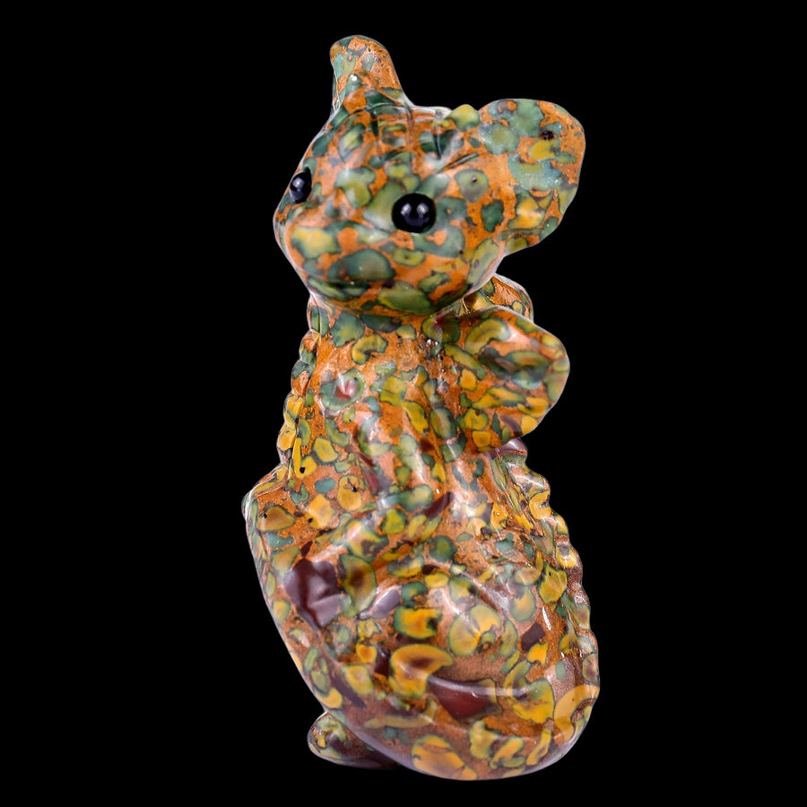 3.3" Oolite Hand Carved Cute Baby Dragon