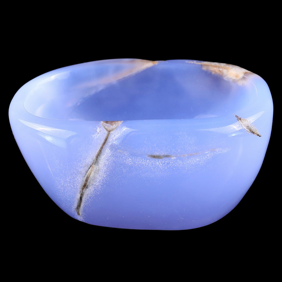 3.4" Blue Chalcedony Hand Carved Crystal Bowl | No.169