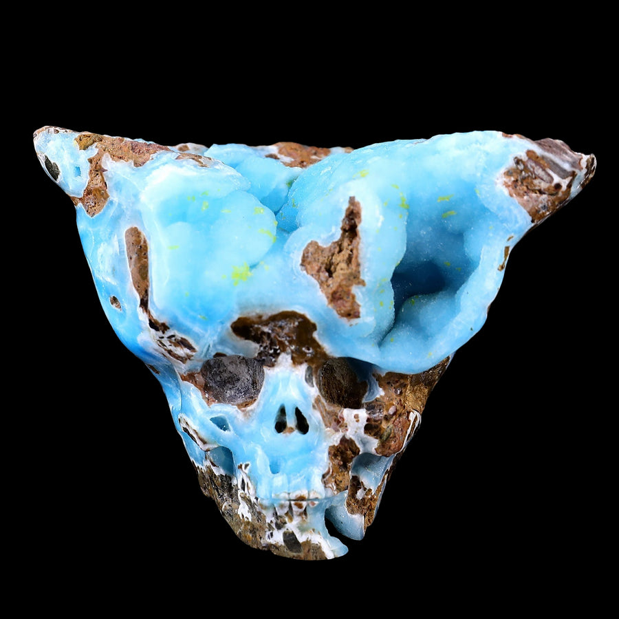 3.5" Blue Aragonite Hand Carved Skull