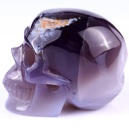 Kindred Vein 3.5" Geode Agate Hand Carved Crystal Geode Skull Sculpture (SKU: 2100022) - Photo 8