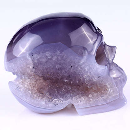Kindred Vein 3.5" Geode Agate Hand Carved Crystal Geode Skull Sculpture (SKU: 2100022) - Photo 3