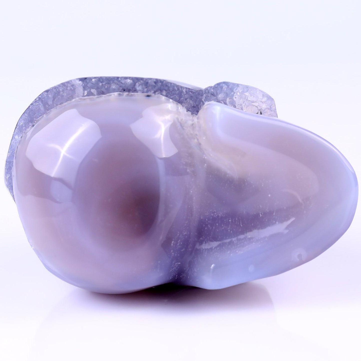 Kindred Vein 3.5" Geode Agate Hand Carved Crystal Geode Skull Sculpture (SKU: 2100022) - Photo 5