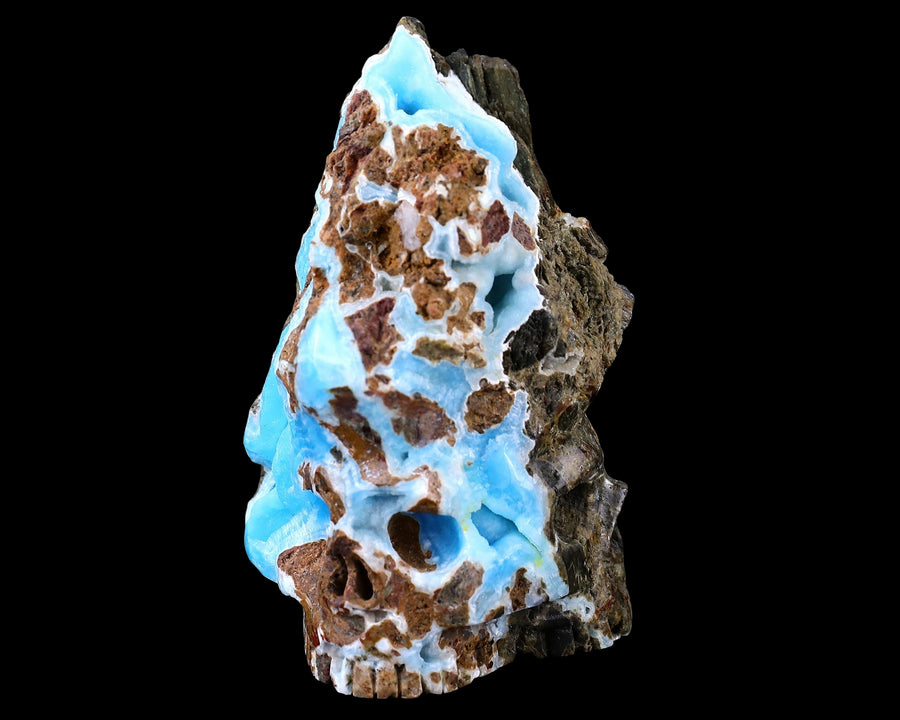 3.6" Blue Aragonite Hand Carved Skull