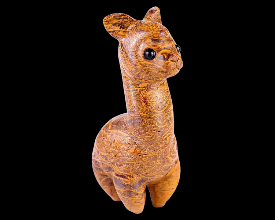 3.7" Elephant Skin Jasper Hand Carved Alpaca