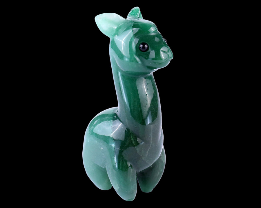 3.7" Green Aventurine Hand Carved Crystal Alpaca